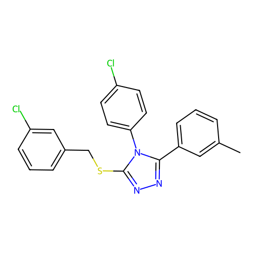 4-(4-chlorophenyl)-3-[(3-chlorophenyl)methylsulfanyl]-5-(3-methylphenyl)-1,2,4-triazole structure