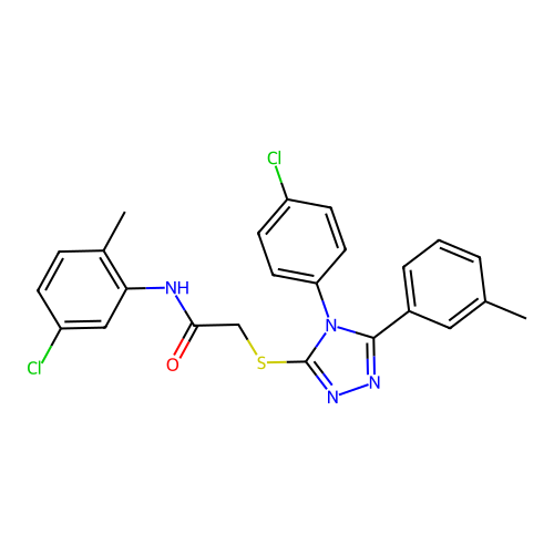 N-(5-chloro-2-methylphenyl)-2-{[4-(4-chlorophenyl)-5-(3-methylphenyl)-4H-1,2,4-triazol-3-yl]sulfanyl}acetamide structure