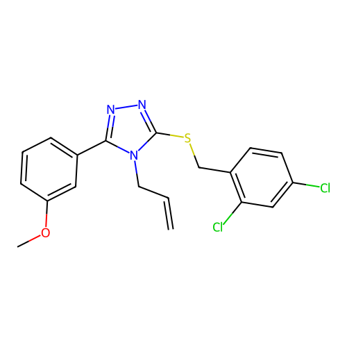 3-[(2,4-dichlorophenyl)methylsulfanyl]-5-(3-methoxyphenyl)-4-prop-2-enyl-1,2,4-triazole structure