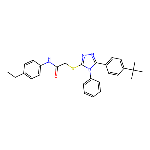 2-{[5-(4-tert-butylphenyl)-4-phenyl-4H-1,2,4-triazol-3-yl]sulfanyl}-N-(4-ethylphenyl)acetamide structure