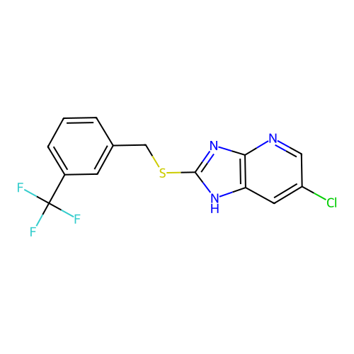 6-chloro-2-{[3-(trifluoromethyl)benzyl]sulfanyl}-1H-imidazo[4,5-b]pyridine structure