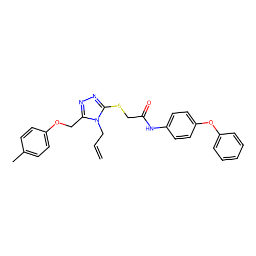 2-((4-allyl-5-((p-tolyloxy)methyl)-4H-1,2,4-triazol-3-yl)thio)-N-(4-phenoxyphenyl)acetamide structure