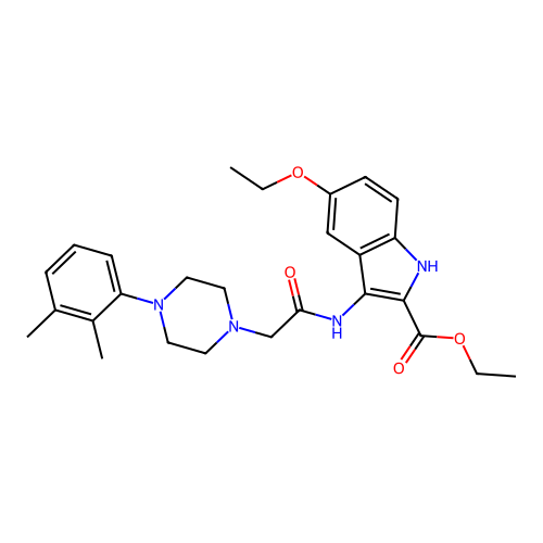 Ethyl 3-[[2-[4-(2,3-dimethylphenyl)piperazin-1-yl]acetyl]amino]-5-ethoxy-1H-indole-2-carboxylate structure