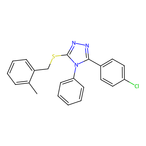5-(4-Chlorophenyl)-3-[(2-methylphenyl)methylthio]-4-phenyl-1,2,4-triazole structure