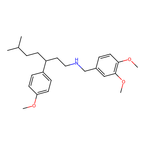 N-[(3,4-dimethoxyphenyl)methyl]-3-(4-methoxyphenyl)-6-methylheptan-1-amine structure