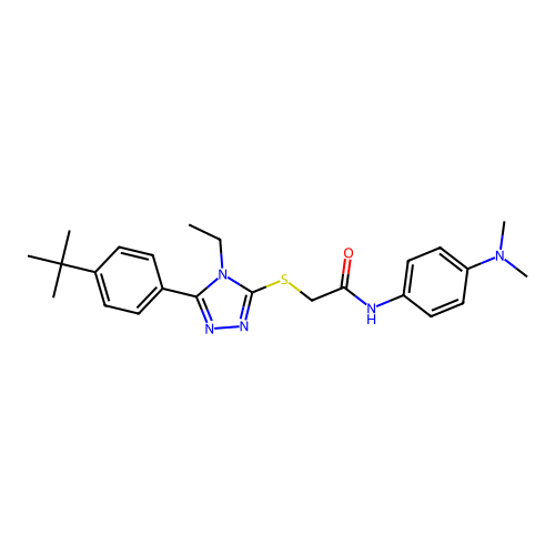 2-{[5-(4-tert-butylphenyl)-4-ethyl-4H-1,2,4-triazol-3-yl]sulfanyl}-N-[4-(dimethylamino)phenyl]acetamide structure