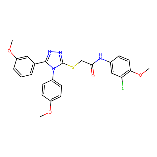 N-(3-chloro-4-methoxyphenyl)-2-{[5-(3-methoxyphenyl)-4-(4-methoxyphenyl)-4H-1,2,4-triazol-3-yl]sulfanyl}acetamide structure
