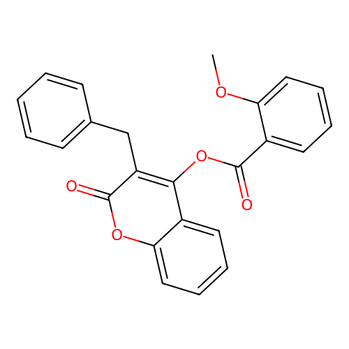 3-benzyl-2-oxo-2H-chromen-4-yl 2-methoxybenzoate structure