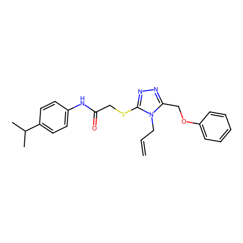 2-{[5-(phenoxymethyl)-4-(prop-2-en-1-yl)-4H-1,2,4-triazol-3-yl]sulfanyl}-N-[4-(propan-2-yl)phenyl]acetamide structure