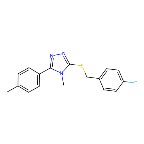 3-[(4-Fluorophenyl)methylthio]-4-methyl-5-(4-methylphenyl)-1,2,4-triazole structure
