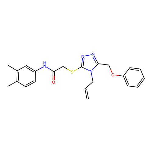N-(3,4-dimethylphenyl)-2-{[5-(phenoxymethyl)-4-(prop-2-en-1-yl)-4H-1,2,4-triazol-3-yl]sulfanyl}acetamide structure