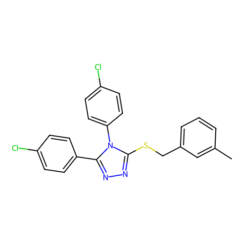 4,5-Bis(4-chlorophenyl)-3-[(3-methylphenyl)methylthio]-1,2,4-triazole structure