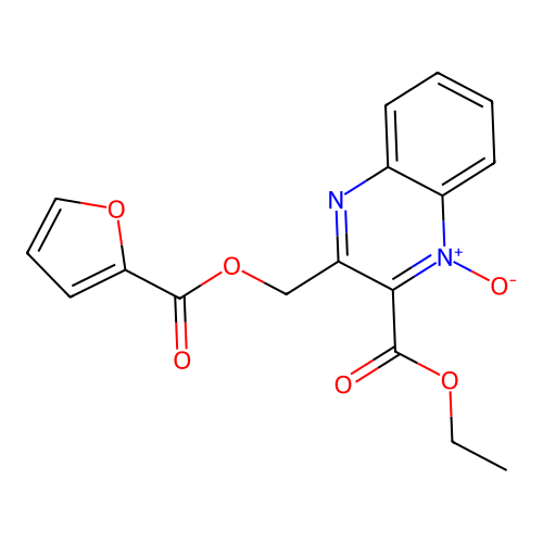 Ethyl 3-{[(furan-2-ylcarbonyl)oxy]methyl}quinoxaline-2-carboxylate 1-oxide structure