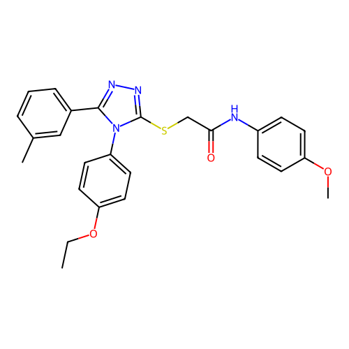 2-{[4-(4-ethoxyphenyl)-5-(3-methylphenyl)-4H-1,2,4-triazol-3-yl]sulfanyl}-N-(4-methoxyphenyl)acetamide structure