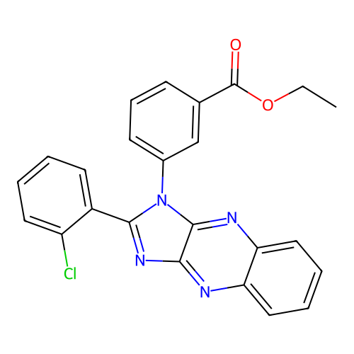 ethyl 3-(2-(2-chlorophenyl)-1H-imidazo[4,5-b]quinoxalin-1-yl)benzoate structure