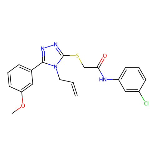 N-(3-chlorophenyl)-2-{[5-(3-methoxyphenyl)-4-(prop-2-en-1-yl)-4H-1,2,4-triazol-3-yl]sulfanyl}acetamide structure