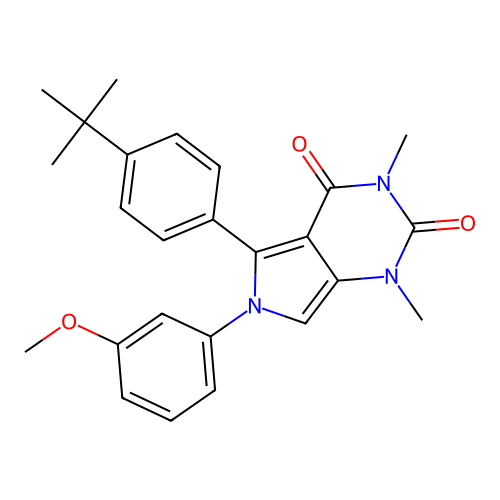 5-(4-tert-butylphenyl)-6-(3-methoxyphenyl)-1,3-dimethylpyrrolo[3,4-d]pyrimidine-2,4-dione structure