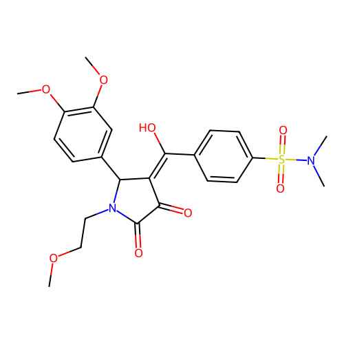 4-(2-(3,4-dimethoxyphenyl)-4-hydroxy-1-(2-methoxyethyl)-5-oxo-2,5-dihydro-1H-pyrrole-3-carbonyl)-N,N-dimethylbenzenesulfonamide structure