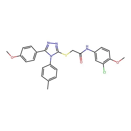 N-(3-chloro-4-methoxyphenyl)-2-{[5-(4-methoxyphenyl)-4-(4-methylphenyl)-4H-1,2,4-triazol-3-yl]sulfanyl}acetamide structure