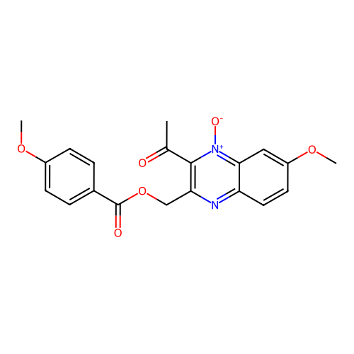 (3-Acetyl-6-methoxy-4-oxidoquinoxalin-2-yl)methyl 4-methoxybenzoate structure