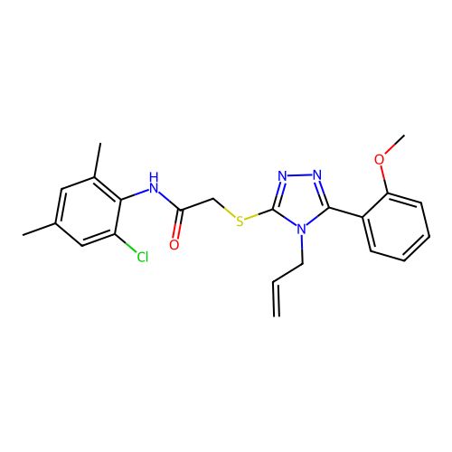 N-(2-chloro-4,6-dimethylphenyl)-2-{[5-(2-methoxyphenyl)-4-(prop-2-en-1-yl)-4H-1,2,4-triazol-3-yl]sulfanyl}acetamide structure