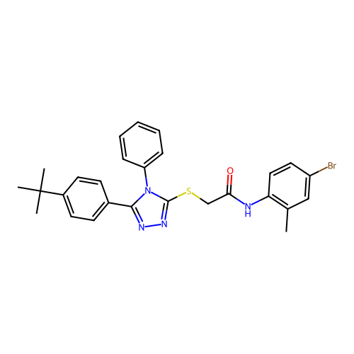 N-(4-bromo-2-methylphenyl)-2-{[5-(4-tert-butylphenyl)-4-phenyl-4H-1,2,4-triazol-3-yl]sulfanyl}acetamide structure