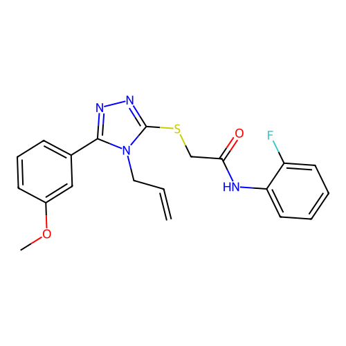 N-(2-fluorophenyl)-2-{[5-(3-methoxyphenyl)-4-(prop-2-en-1-yl)-4H-1,2,4-triazol-3-yl]sulfanyl}acetamide structure
