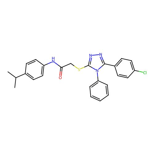 2-{[5-(4-chlorophenyl)-4-phenyl-4H-1,2,4-triazol-3-yl]sulfanyl}-N-[4-(propan-2-yl)phenyl]acetamide structure