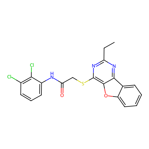 N-(2,3-dichlorophenyl)-2-((2-ethylbenzofuro[3,2-d]pyrimidin-4-yl)thio)acetamide structure