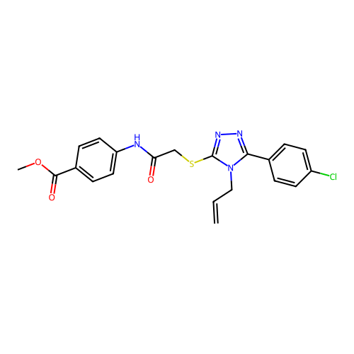 Methyl 4-[[2-[[5-(4-chlorophenyl)-4-prop-2-enyl-1,2,4-triazol-3-yl]sulfanyl]acetyl]amino]benzoate structure