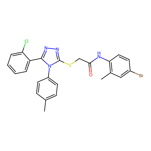 N-(4-bromo-2-methylphenyl)-2-{[5-(2-chlorophenyl)-4-(4-methylphenyl)-4H-1,2,4-triazol-3-yl]sulfanyl}acetamide structure
