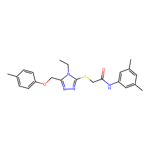 N-(3,5-dimethylphenyl)-2-((4-ethyl-5-((p-tolyloxy)methyl)-4H-1,2,4-triazol-3-yl)thio)acetamide structure