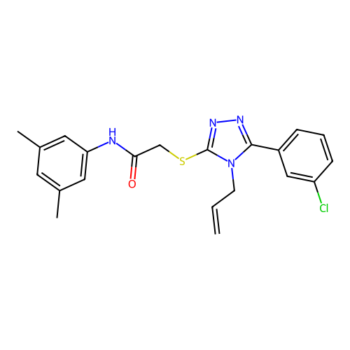 2-{[5-(3-chlorophenyl)-4-(prop-2-en-1-yl)-4H-1,2,4-triazol-3-yl]sulfanyl}-N-(3,5-dimethylphenyl)acetamide structure