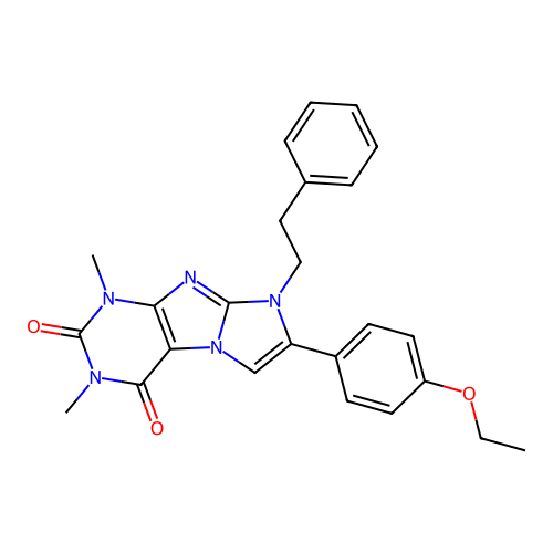 7-(4-ethoxyphenyl)-1,3-dimethyl-8-phenethyl-1H-imidazo[2,1-f]purine-2,4(3H,8H)-dione structure