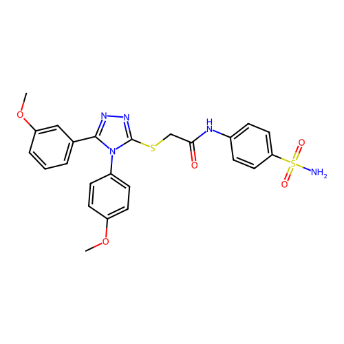 2-{[5-(3-methoxyphenyl)-4-(4-methoxyphenyl)-4H-1,2,4-triazol-3-yl]sulfanyl}-N-(4-sulfamoylphenyl)acetamide structure