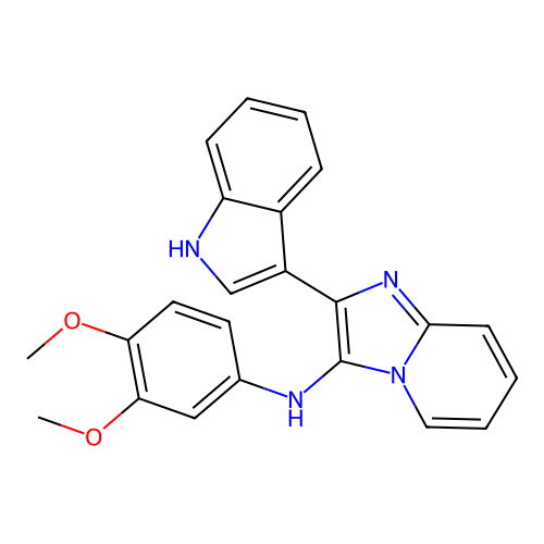 N-(3,4-dimethoxyphenyl)-2-(1H-indol-3-yl)imidazo[1,2-a]pyridin-3-amine structure