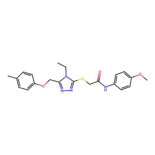 2-((4-ethyl-5-((p-tolyloxy)methyl)-4H-1,2,4-triazol-3-yl)thio)-N-(4-methoxyphenyl)acetamide structure