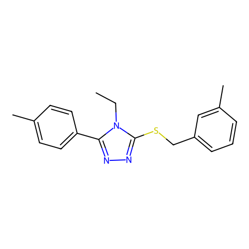 4-ethyl-3-[(3-methylbenzyl)sulfanyl]-5-(4-methylphenyl)-4H-1,2,4-triazole structure