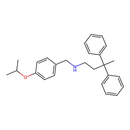N-(4-isopropoxybenzyl)-3,3-diphenylbutan-1-amine structure