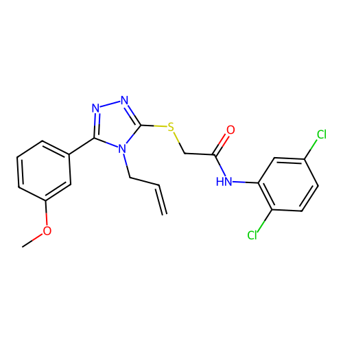 N-(2,5-dichlorophenyl)-2-[[5-(3-methoxyphenyl)-4-prop-2-enyl-1,2,4-triazol-3-yl]sulfanyl]acetamide structure