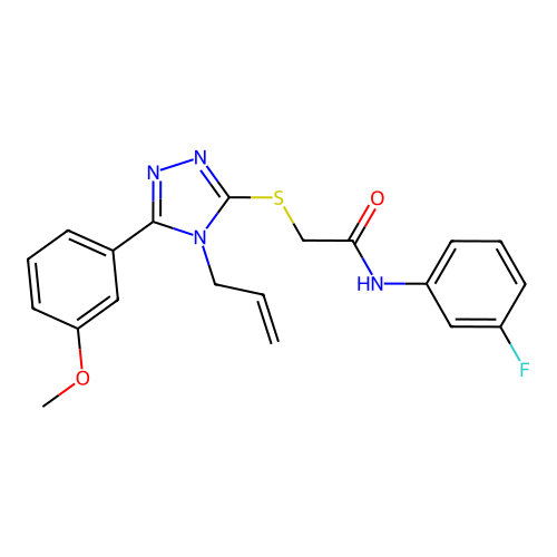N-(3-fluorophenyl)-2-{[5-(3-methoxyphenyl)-4-(prop-2-en-1-yl)-4H-1,2,4-triazol-3-yl]sulfanyl}acetamide structure