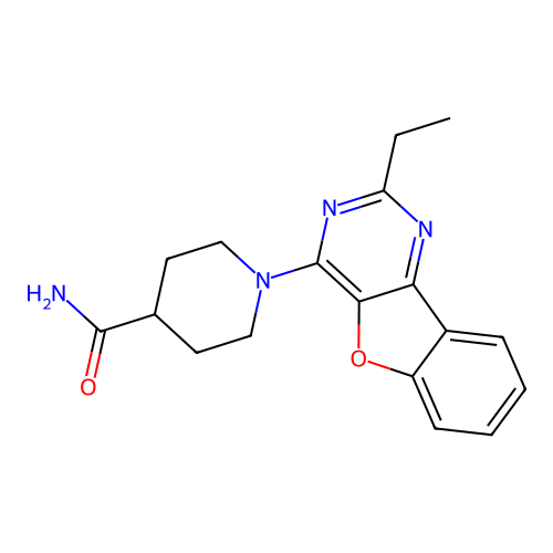 1-(2-Ethylbenzofuro[3,2-d]pyrimidin-4-yl)piperidine-4-carboxamide structure