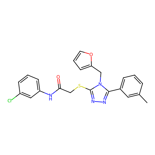 N-(3-chlorophenyl)-2-{[4-(furan-2-ylmethyl)-5-(3-methylphenyl)-4H-1,2,4-triazol-3-yl]sulfanyl}acetamide structure