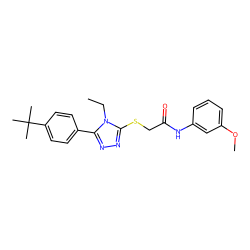 2-((5-(4-(tert-butyl)phenyl)-4-ethyl-4H-1,2,4-triazol-3-yl)thio)-N-(3-methoxyphenyl)acetamide structure