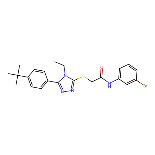 N-(3-bromophenyl)-2-{[5-(4-tert-butylphenyl)-4-ethyl-4H-1,2,4-triazol-3-yl]sulfanyl}acetamide structure