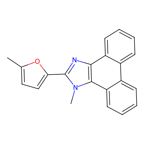 1-methyl-2-(5-methylfuran-2-yl)-1H-phenanthro[9,10-d]imidazole structure
