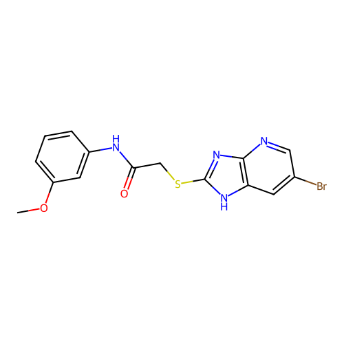 2-[(6-bromo-1H-imidazo[4,5-b]pyridin-2-yl)sulfanyl]-N-(3-methoxyphenyl)acetamide structure
