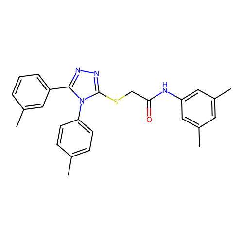 N-(3,5-dimethylphenyl)-2-{[5-(3-methylphenyl)-4-(4-methylphenyl)-4H-1,2,4-triazol-3-yl]sulfanyl}acetamide structure