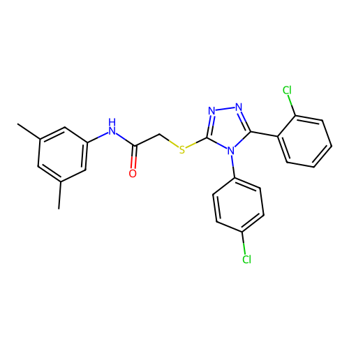 2-{[5-(2-chlorophenyl)-4-(4-chlorophenyl)-4H-1,2,4-triazol-3-yl]sulfanyl}-N-(3,5-dimethylphenyl)acetamide structure