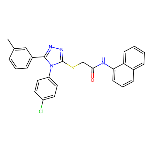 2-{[4-(4-chlorophenyl)-5-(3-methylphenyl)-4H-1,2,4-triazol-3-yl]sulfanyl}-N-(naphthalen-1-yl)acetamide structure